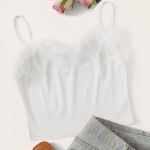 fur string crop top